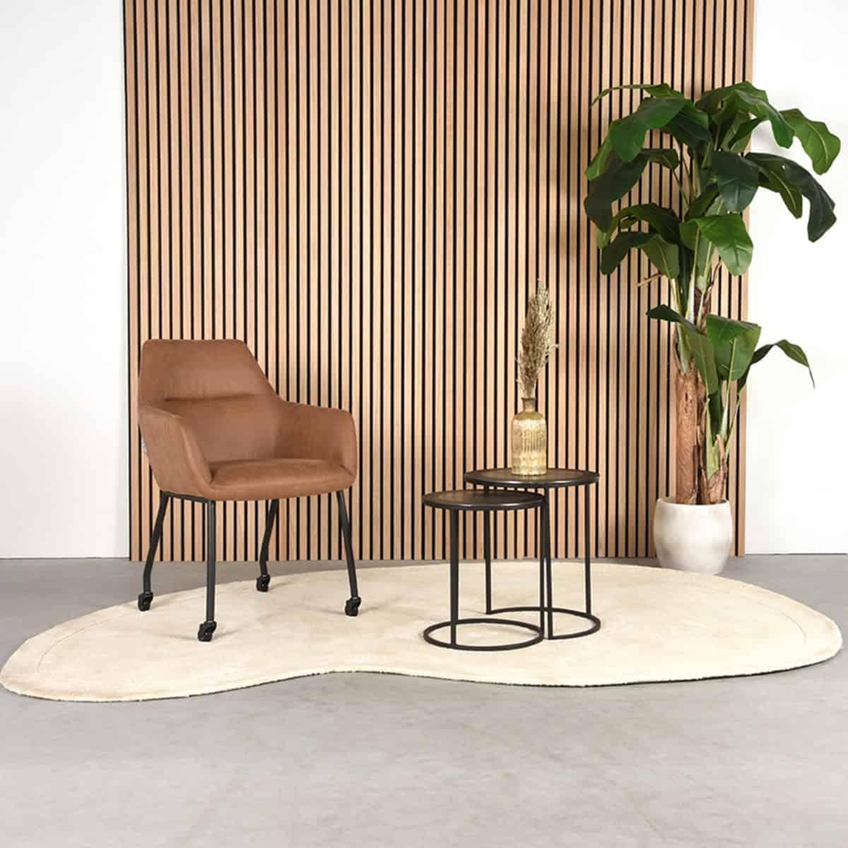 LABEL51 Eetkamerstoel Lenny - Cognac - Micro Suede - Afbeelding 6