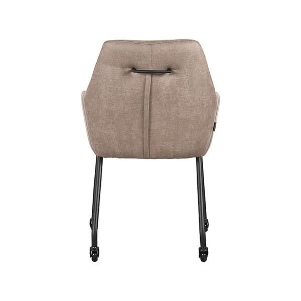 LABEL51 Eetkamerstoel Lenny - Taupe - Micro Suede - Afbeelding 4