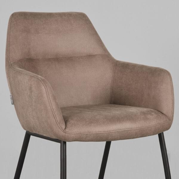 LABEL51 Eetkamerstoel Lenny - Taupe - Micro Suede - Afbeelding 5