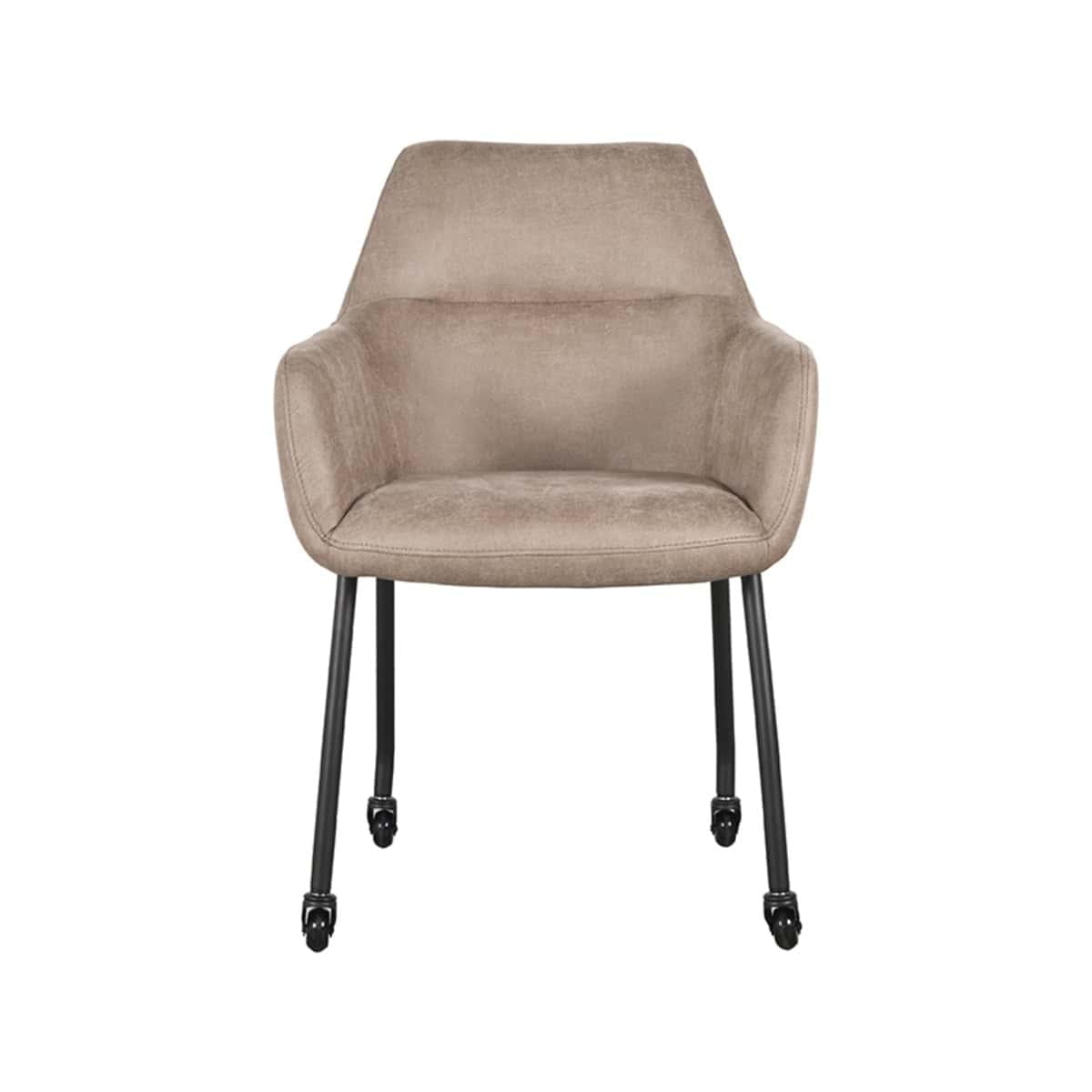 LABEL51 Eetkamerstoel Lenny - Taupe - Micro Suede - Afbeelding 2