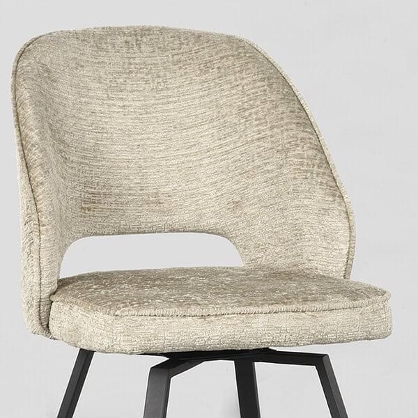LABEL51 Eetkamerstoel Lewis - Beige - Fluweel - Afbeelding 6
