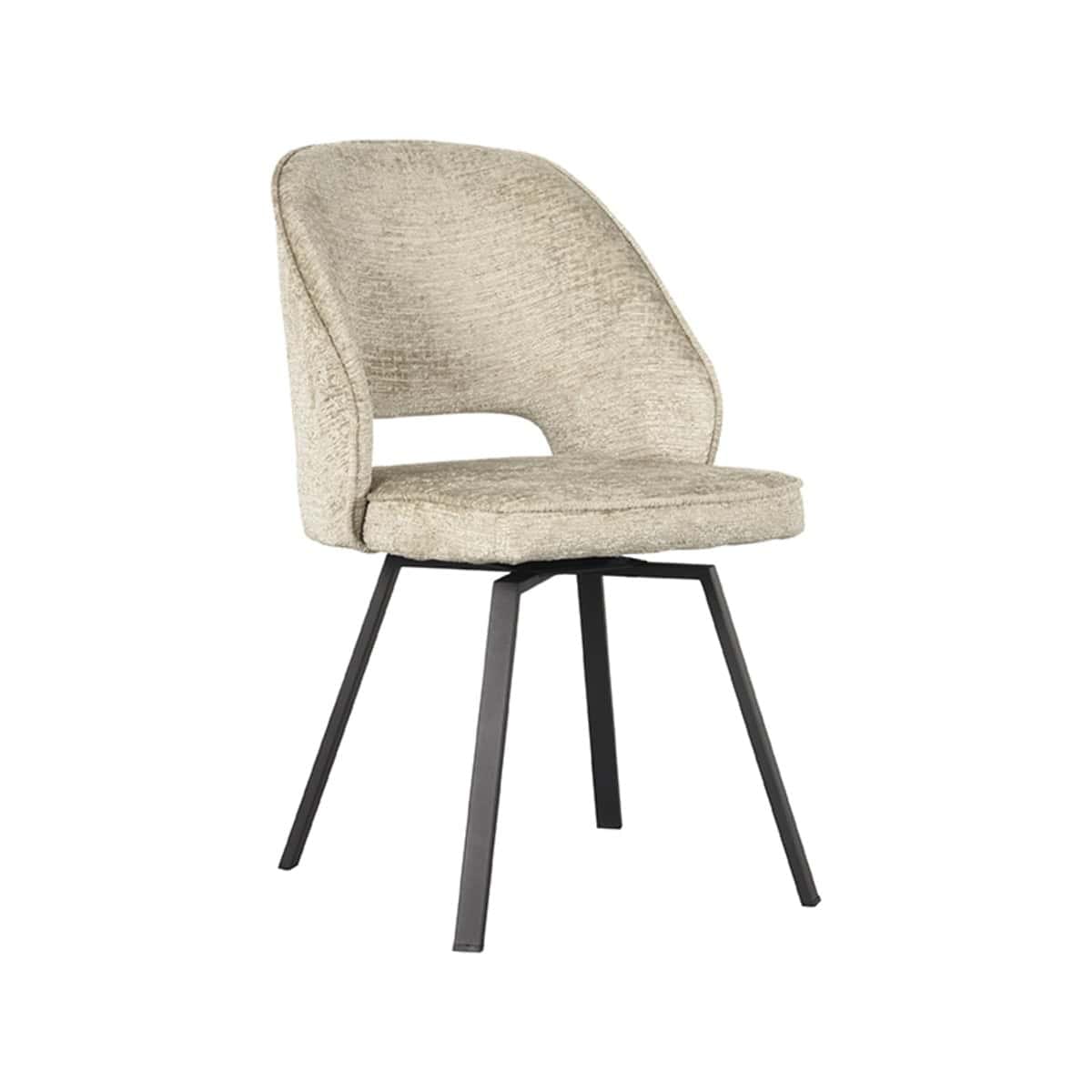 LABEL51 Eetkamerstoel Lewis - Beige - Fluweel - Afbeelding 2