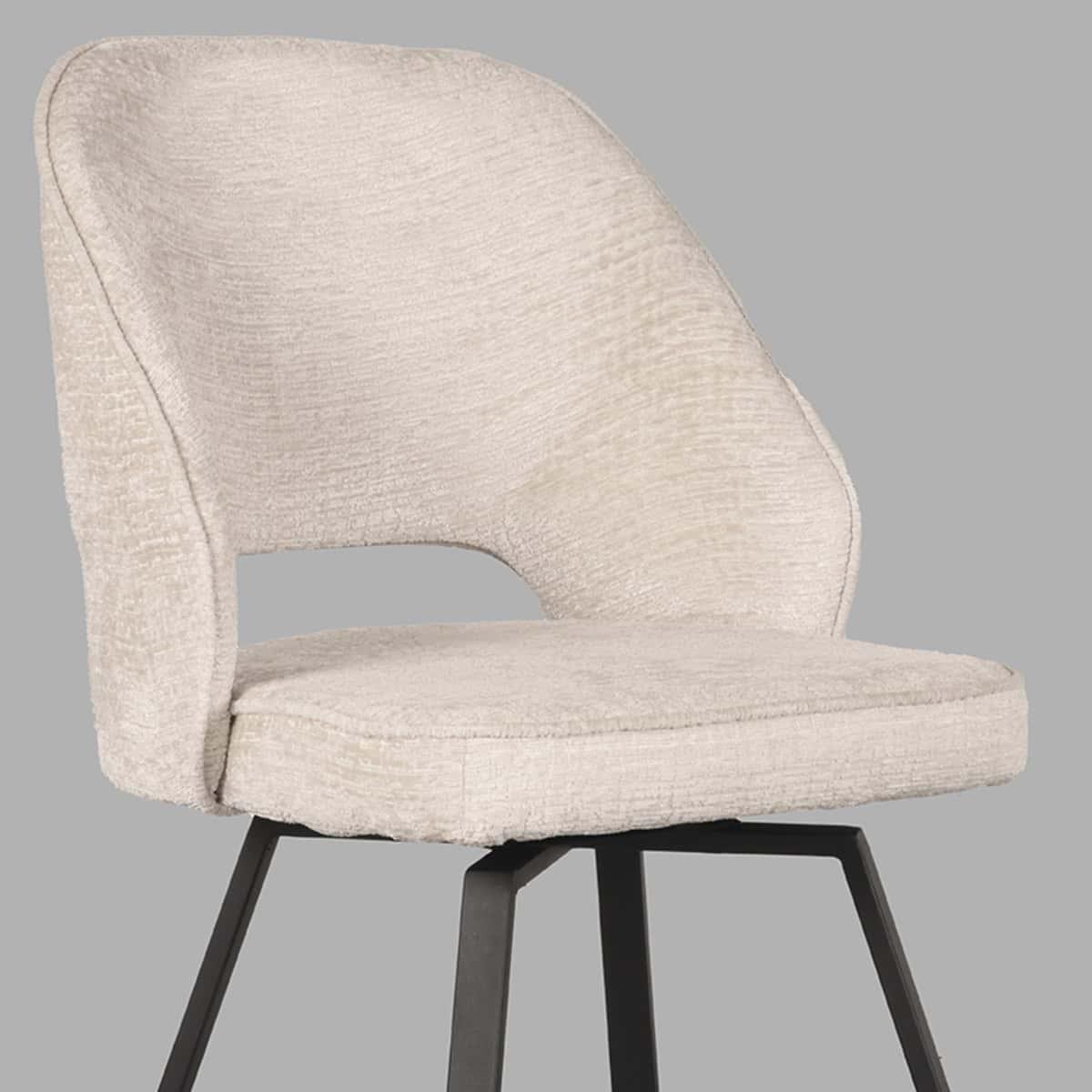 LABEL51 Eetkamerstoel Lewis - Crème - Fluweel - Afbeelding 6