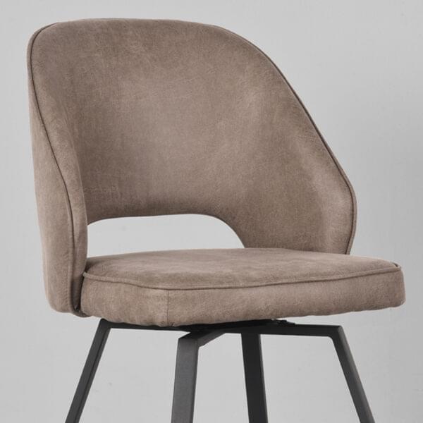 LABEL51 Eetkamerstoel Lewis - Taupe - Micro Suede - Afbeelding 6