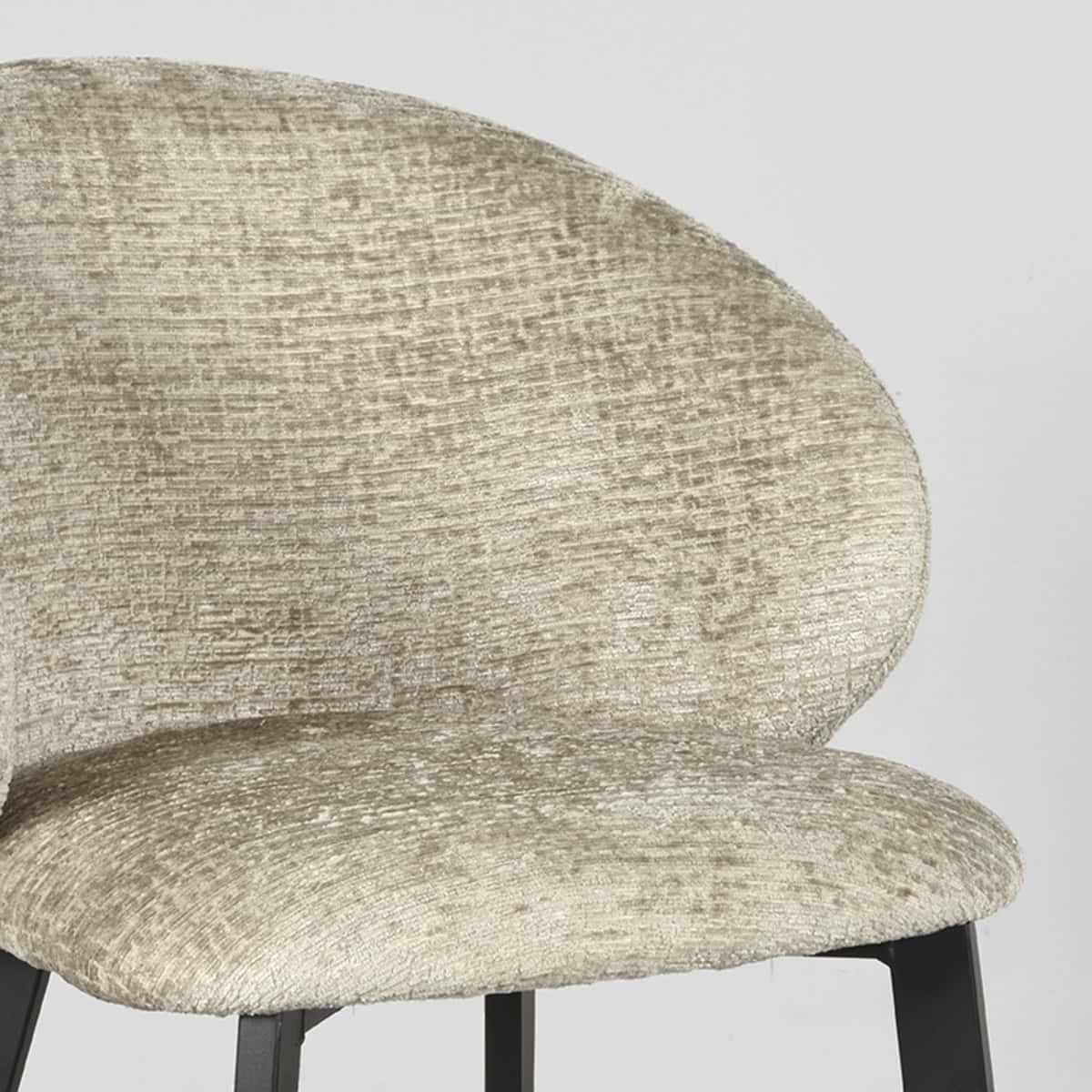 LABEL51 Eetkamerstoel Logan - Beige - Fluweel - Afbeelding 5