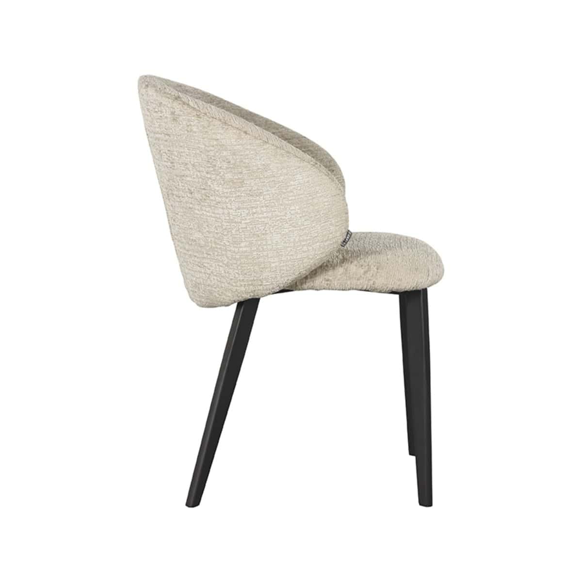 LABEL51 Eetkamerstoel Logan - Beige - Fluweel - Afbeelding 3