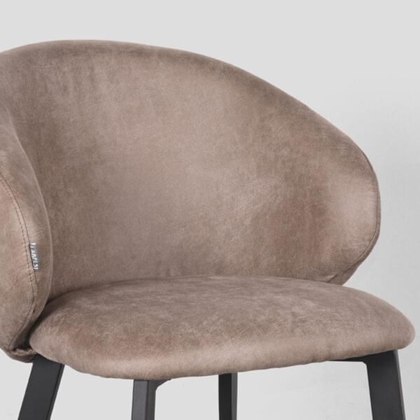 LABEL51 Eetkamerstoel Logan - Taupe - Micro Suede - Afbeelding 5