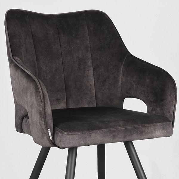LABEL51 Eetkamerstoel Noud - Antraciet - Velours - Afbeelding 5