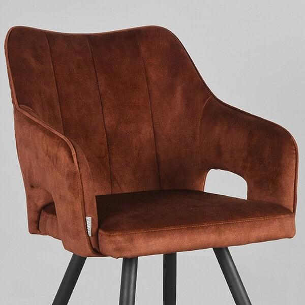 LABEL51 Eetkamerstoel Noud - Rust - Velours - Afbeelding 5