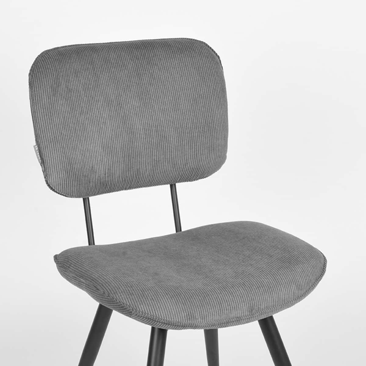 LABEL51 Eetkamerstoel Vic - Donkergrijs - Ribcord - Afbeelding 5