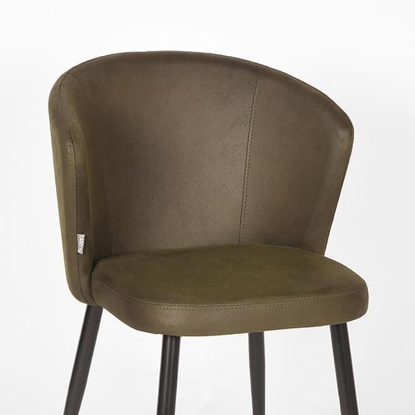 LABEL51 Eetkamerstoel Wave - Army green - Microfiber - Afbeelding 5