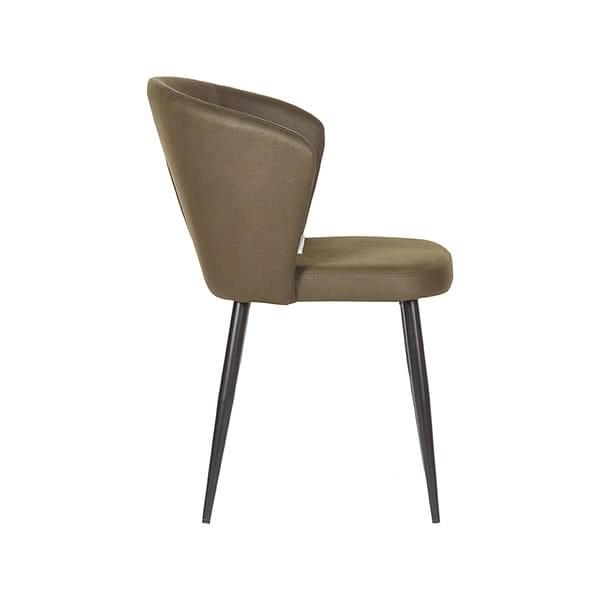 LABEL51 Eetkamerstoel Wave - Army green - Microfiber - Afbeelding 3