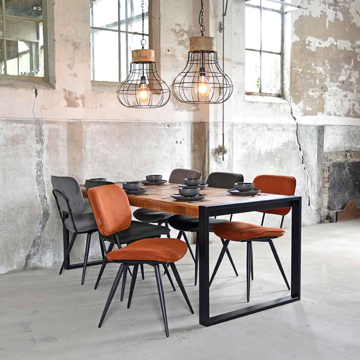 LABEL51 Eetkamerstoel Vic - Donkergrijs - Ribcord - Afbeelding 6