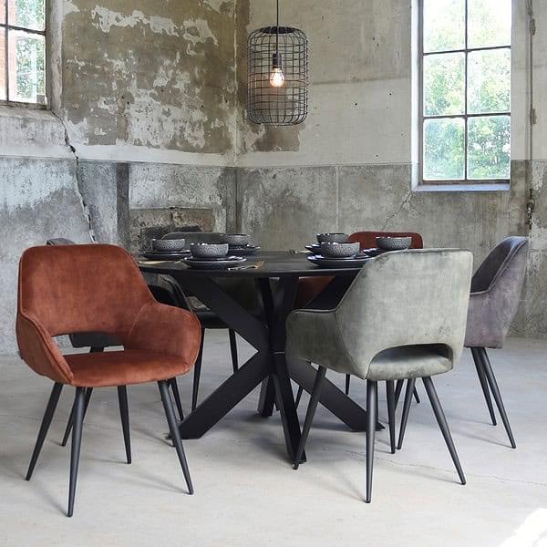 LABEL51 Eetkamerstoel Fer - Hunter - Velours - Afbeelding 6