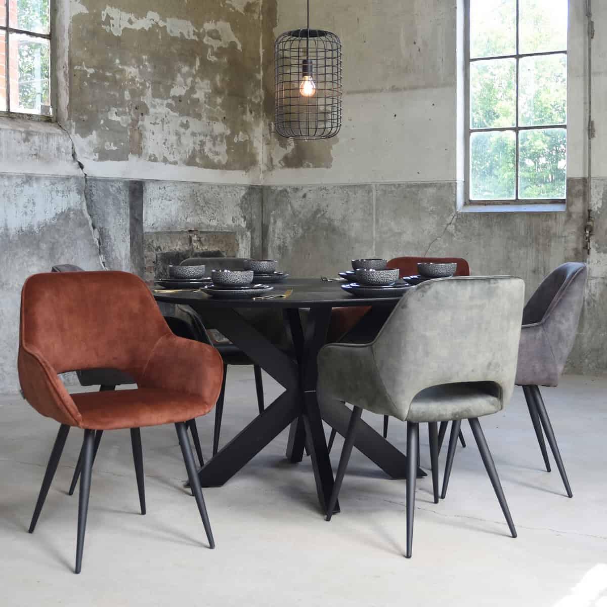 LABEL51 Eetkamerstoel Fer - Rust - Velours - Afbeelding 6