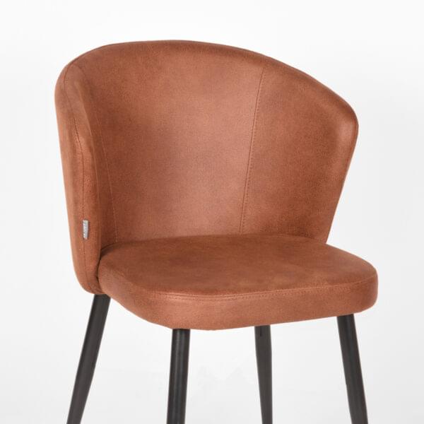 LABEL51 Eetkamerstoel Wave - Cognac - Microfiber - Afbeelding 5