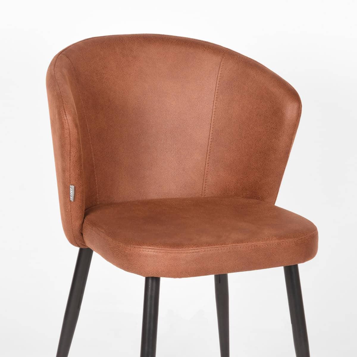 LABEL51 Eetkamerstoel Wave - Cognac - Microfiber - Afbeelding 5