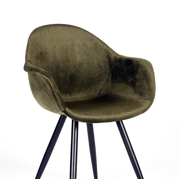 LABEL51 Eetkamerstoel Forli - Army green - Fluweel - Afbeelding 5