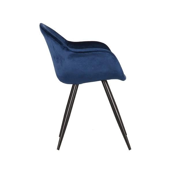 LABEL51 Eetkamerstoel Forli - Blauw - Fluweel - Afbeelding 3