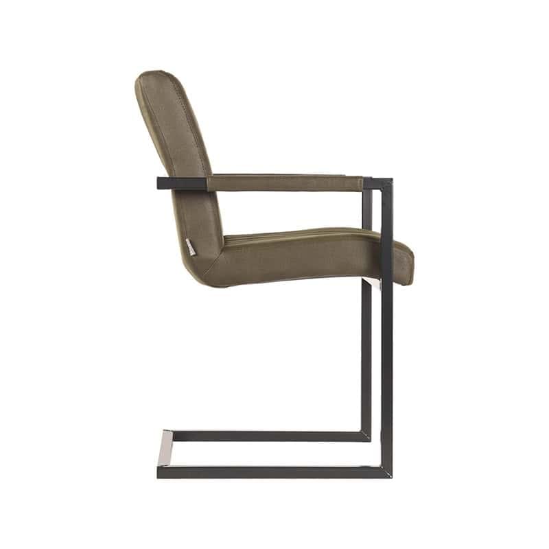 LABEL51 Eetkamerstoel Milo - Army green - Microfiber - Afbeelding 4