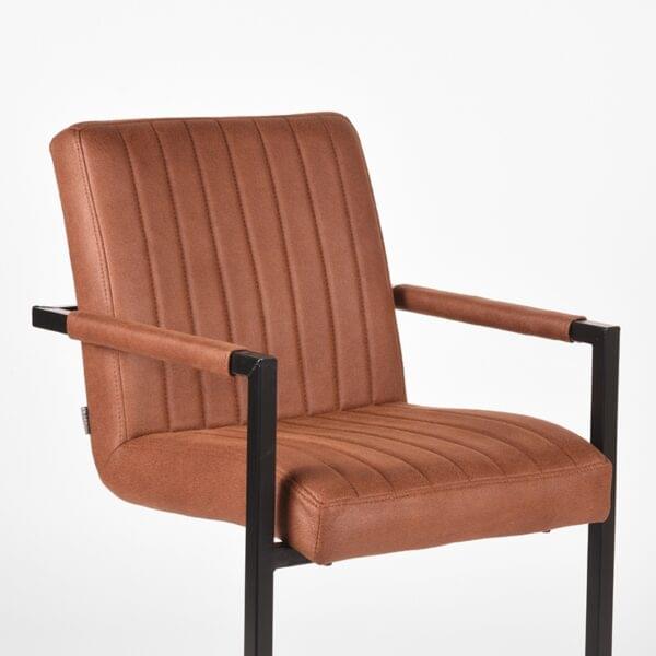 LABEL51 Eetkamerstoel Milo - Cognac - Microfiber - Afbeelding 6