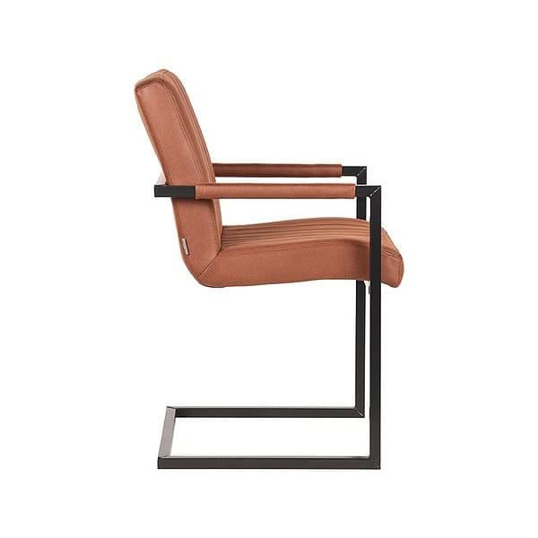 LABEL51 Eetkamerstoel Milo - Cognac - Microfiber - Afbeelding 4
