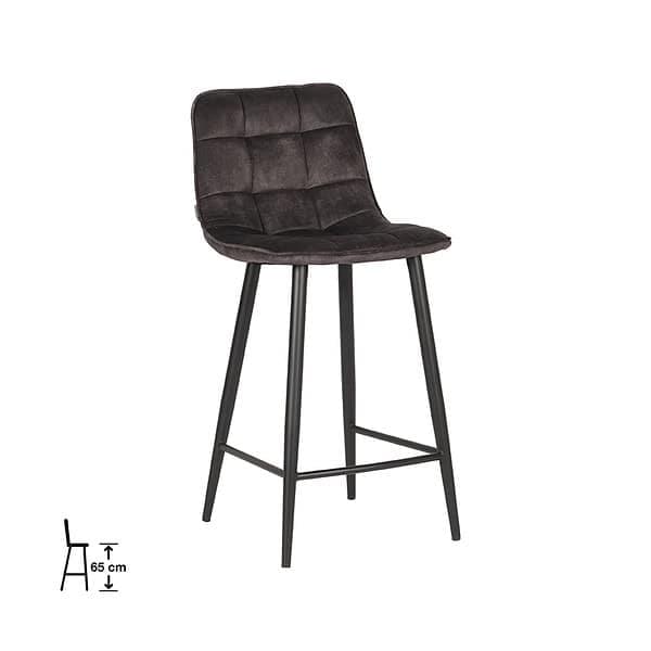 LABEL51 Barkruk Jelt - Antraciet - Velours