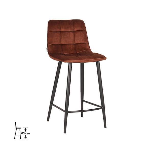 LABEL51 Barkruk Jelt 45x48x94 cm - Rust - Velours
