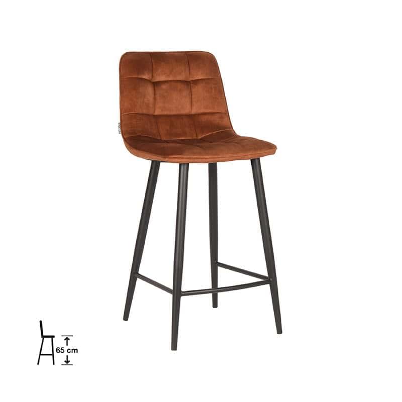 LABEL51 Barkruk Jelt 45x48x94 cm - Oker - Velours