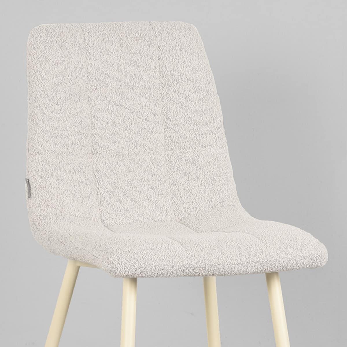 LABEL51 Eetkamerstoel Nino - Naturel - Boucle - Afbeelding 5