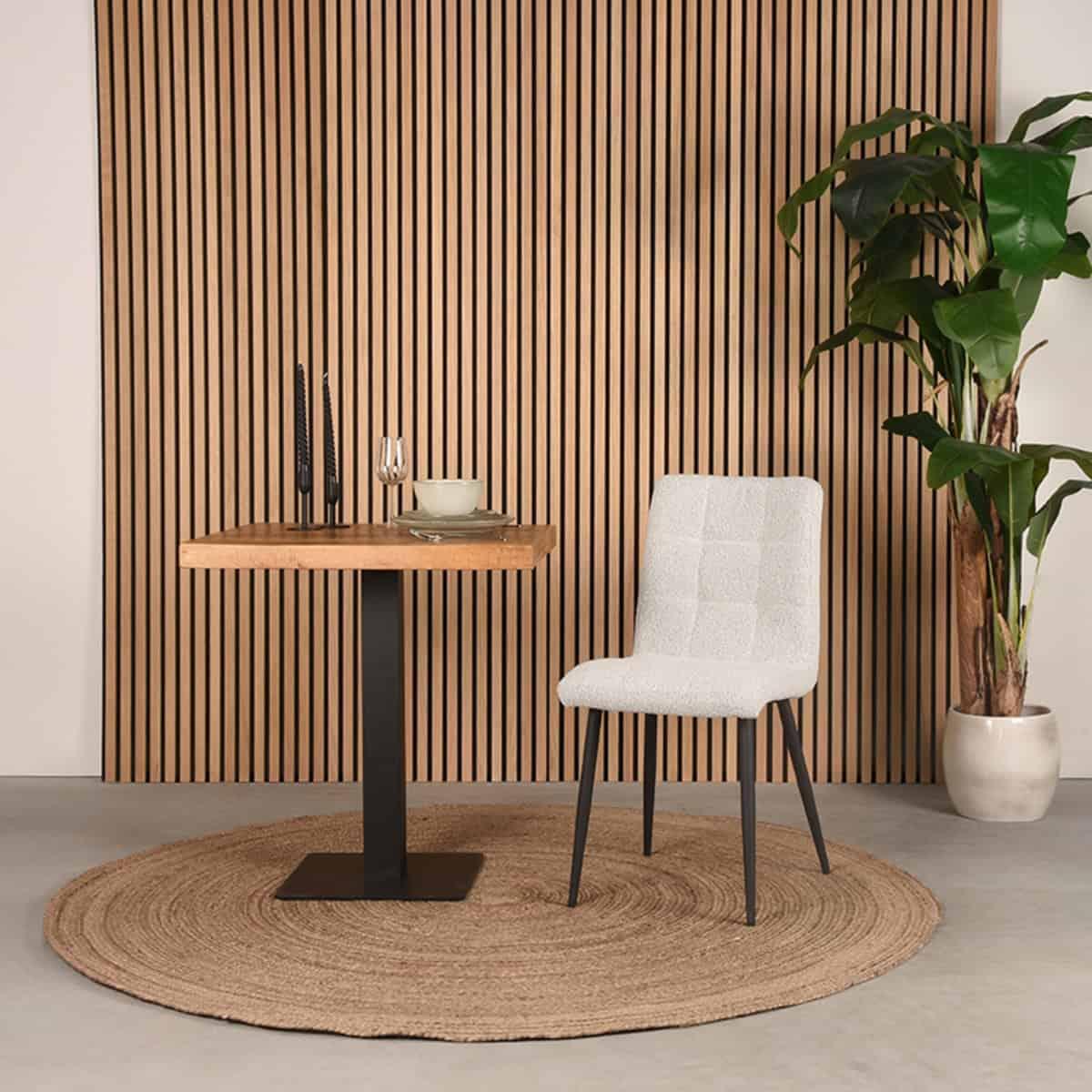 LABEL51 Eetkamerstoel Sam - Naturel - Boucle - Afbeelding 6