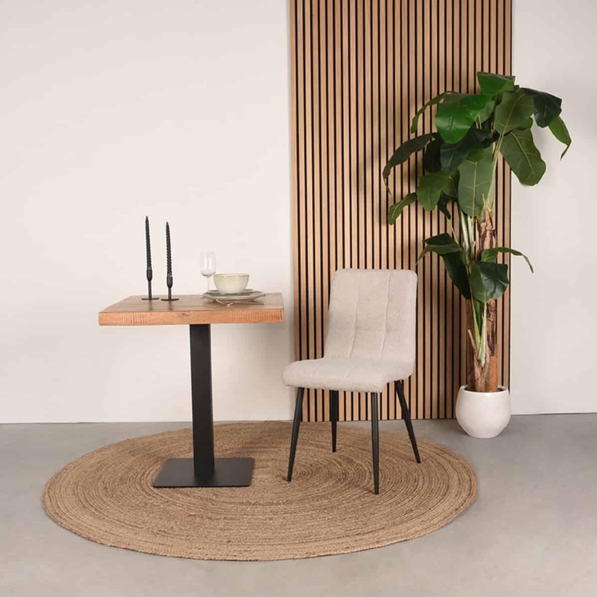 LABEL51 Eetkamerstoel Sam - Naturel - Boucle - Afbeelding 6