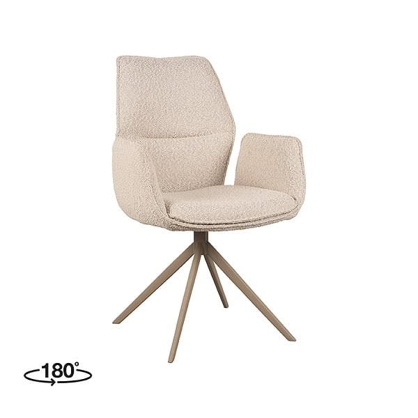 LABEL51 Eetkamerstoel Mellow - Naturel - Boucle