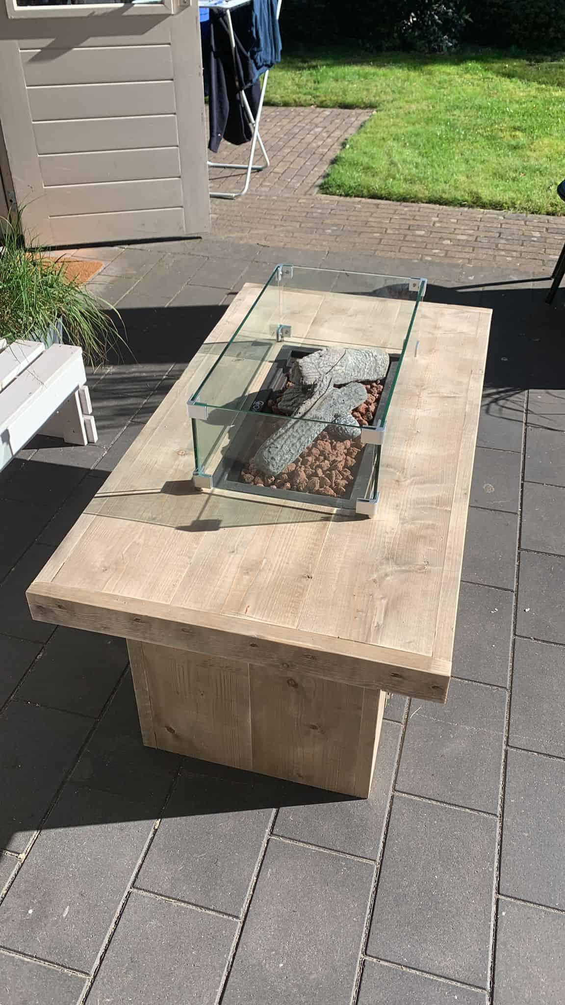 Steigerhouten vuurtafel - Afbeelding 4