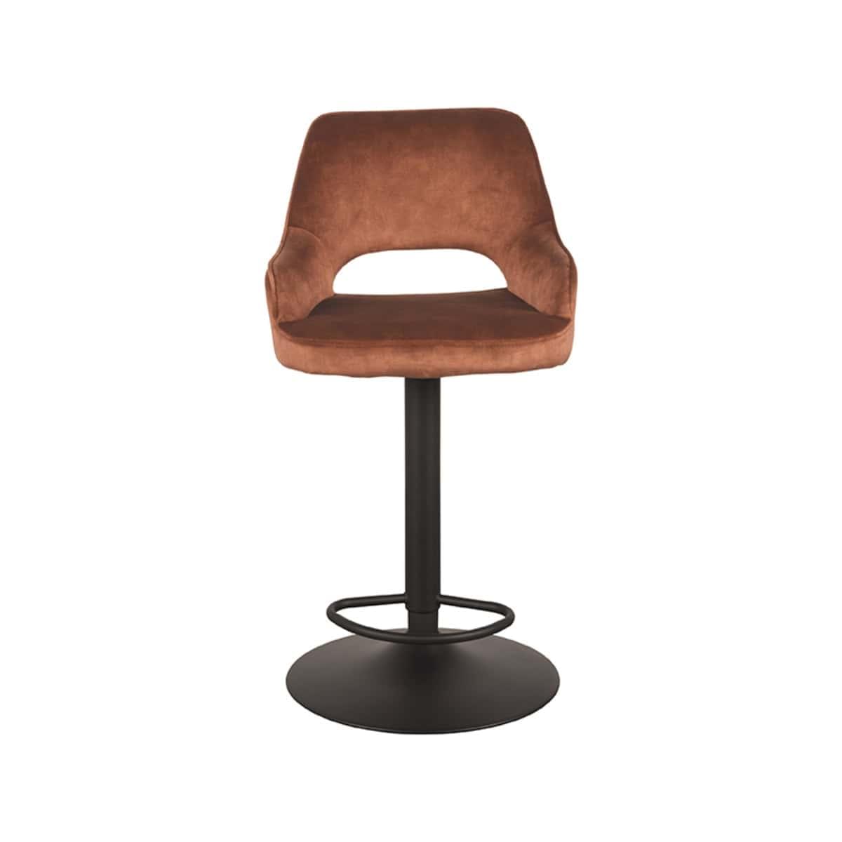 LABEL51 Barkruk Fer - Rust - Velours - Afbeelding 4