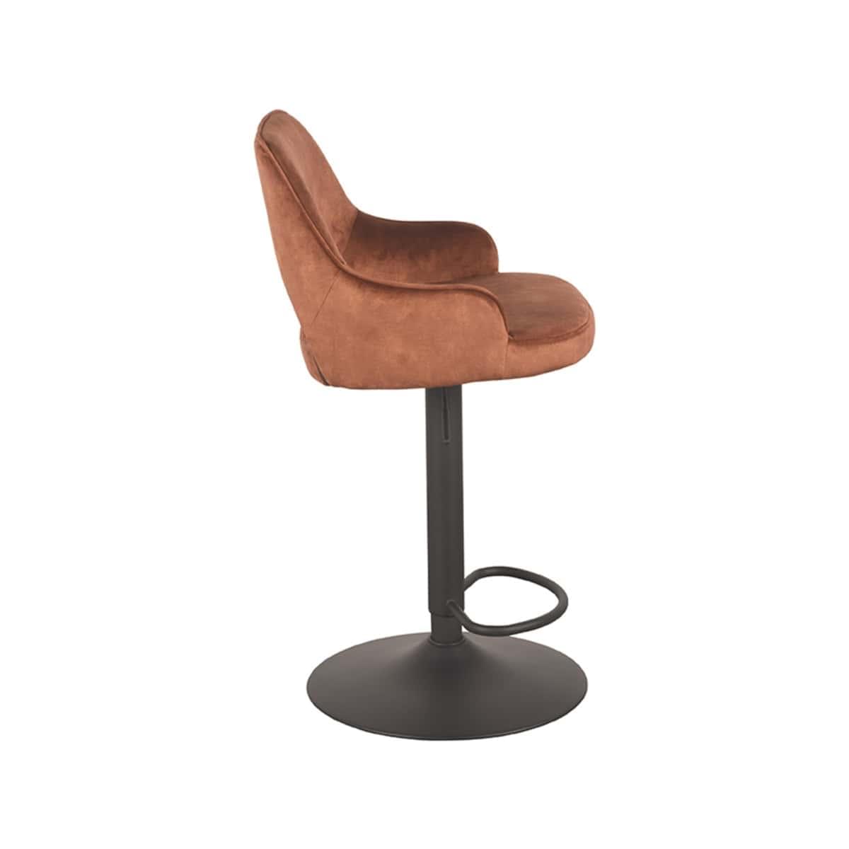 LABEL51 Barkruk Fer - Rust - Velours - Afbeelding 6