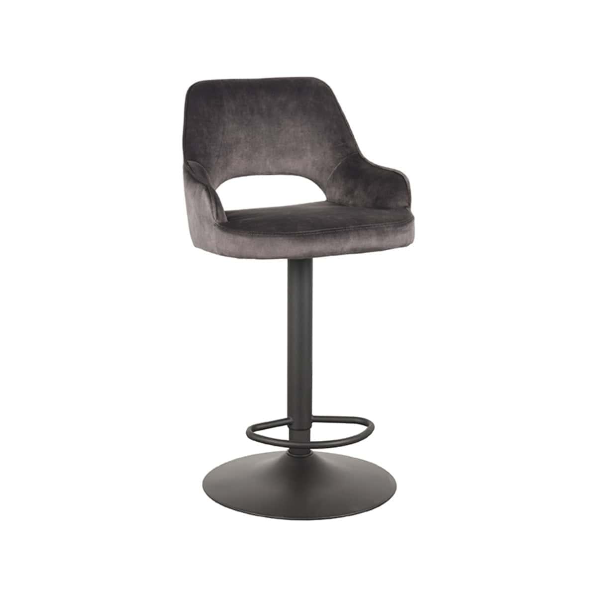 LABEL51 Barkruk Fer - Antraciet - Velours - Afbeelding 2