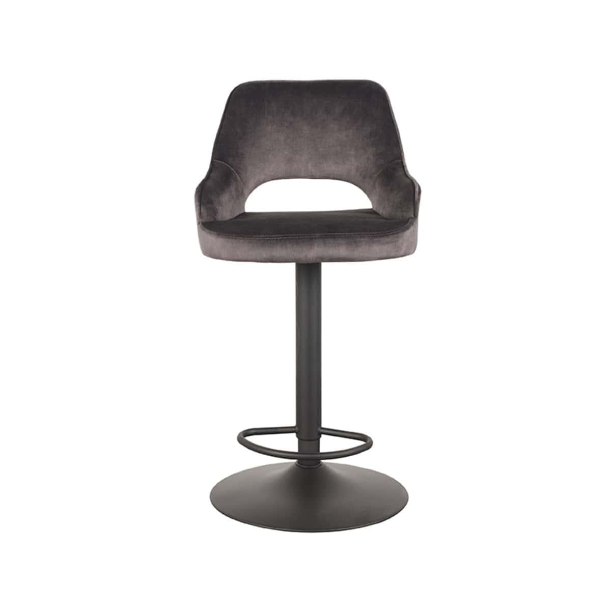 LABEL51 Barkruk Fer - Antraciet - Velours - Afbeelding 4