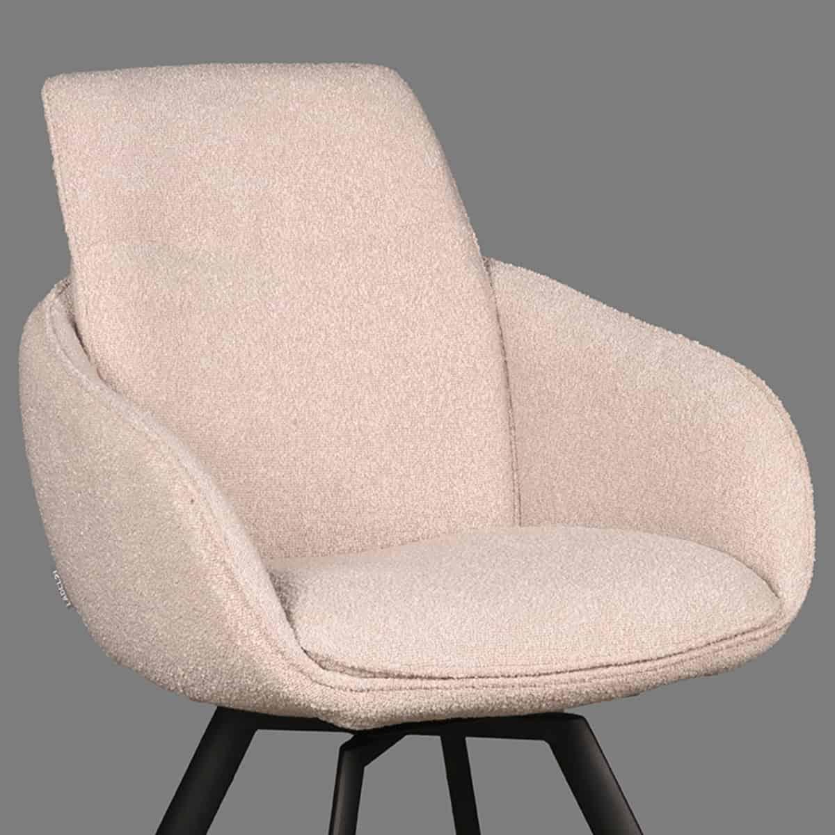 LABEL51 Eetkamerstoel Beauty - Naturel - Boucle - Afbeelding 6