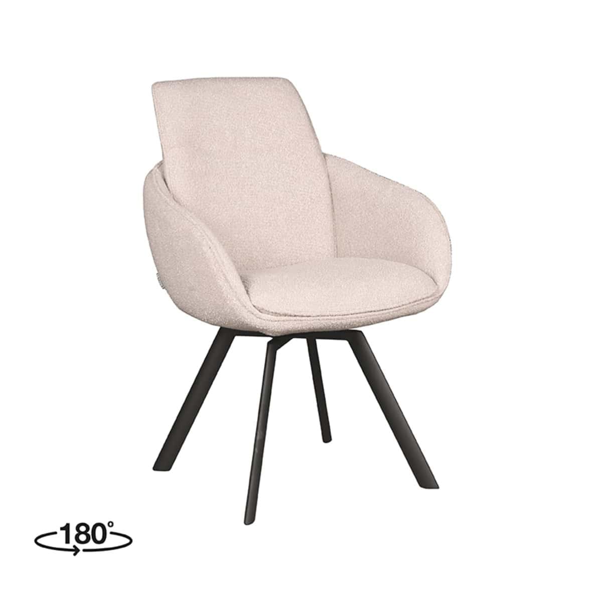 LABEL51 Eetkamerstoel Beauty - Naturel - Boucle