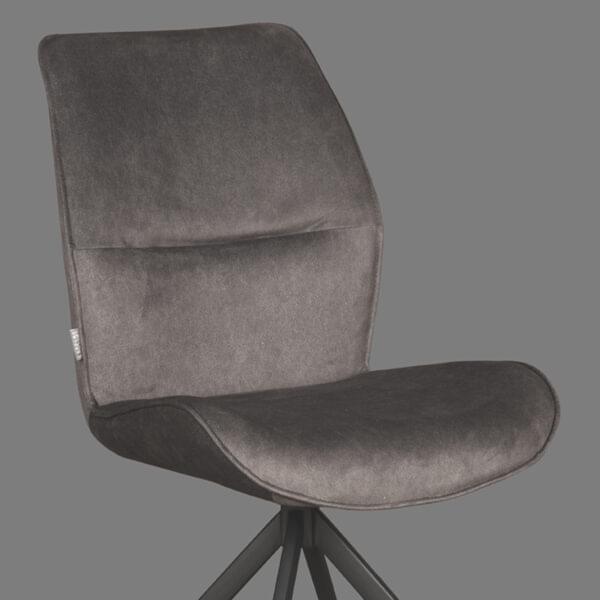 LABEL51 Eetkamerstoel Comfy - Antraciet - Cosmo - Zwart Onderstel - Afbeelding 5