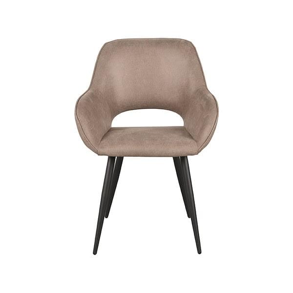 LABEL51 Eetkamerstoel Fer - Taupe - Micro Suede - Afbeelding 2