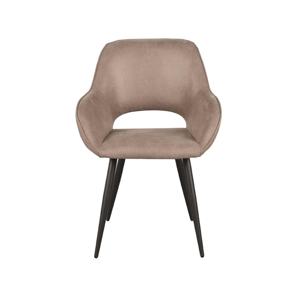 LABEL51 Eetkamerstoel Fer - Taupe - Micro Suede - Afbeelding 2