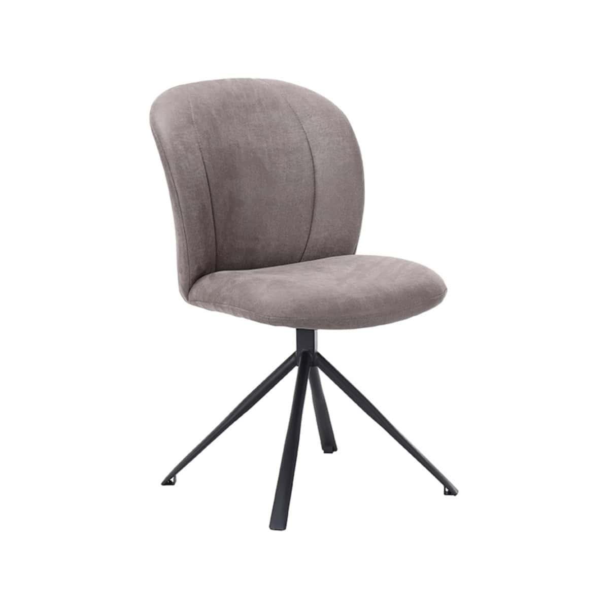 LABEL51 Eetkamerstoel Kimo - Taupe - Micro Suede - Zwart Onderstel - Afbeelding 2