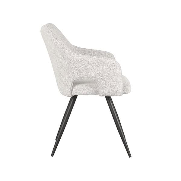 LABEL51 Eetkamerstoel Noud - Wit - Boucle - Afbeelding 3