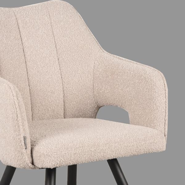 LABEL51 Eetkamerstoel Noud - Naturel - Boucle - Afbeelding 5