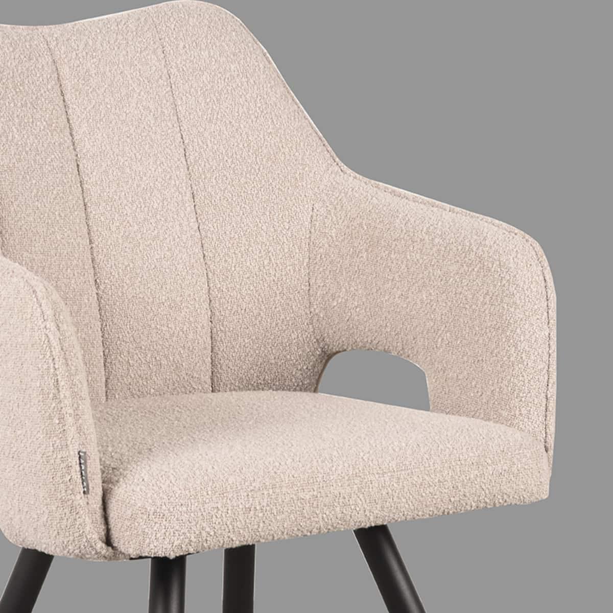 LABEL51 Eetkamerstoel Noud - Naturel - Boucle - Afbeelding 5