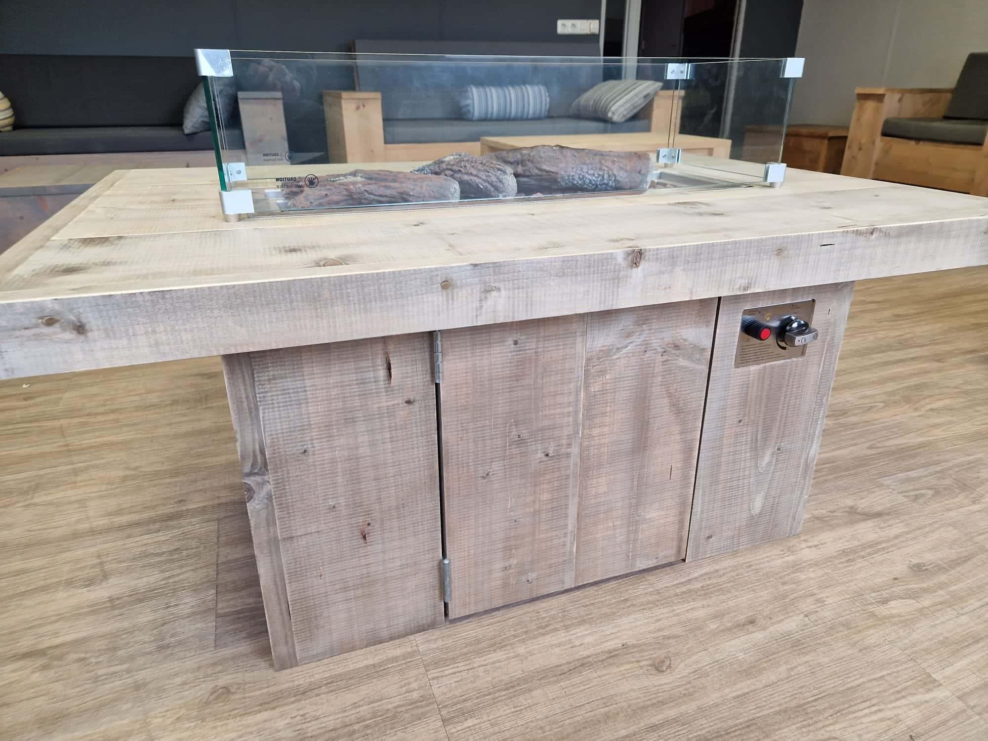 Steigerhouten vuurtafel - Afbeelding 6