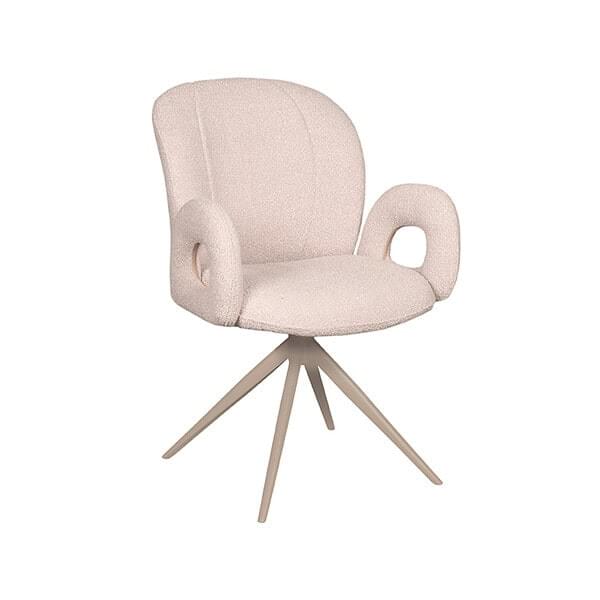 LABEL51 Eetkamerstoel Neo - Naturel - Boucle - Taupe Onderstel - Afbeelding 2