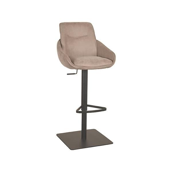 LABEL51 Barkruk Beauty - Taupe - Micro Suede - Afbeelding 2